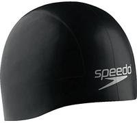 Speedo Unisex-Adult Swim Cap Silicone Aqua V,Speedo Black,Large