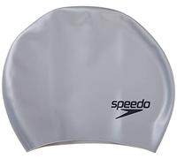 Speedo Unisex-Adult Swim Cap Silicone Long Hair - Silver