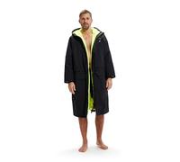 Speedo Unisex-Adult Swim Robe | Open Water Swimming | Drying Robe | Towelling Properties, Black/Yellow, XXL