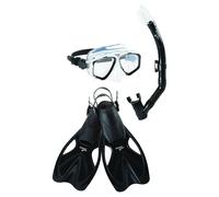 Speedo Unisex-Adult Swim Snorkel Dive Mask Anti-Fog with Nose Cover Adventure Series MSF Black/Black Small/Medium