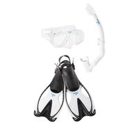 Speedo Unisex-Adult Swim Snorkel Dive Mask Anti-Fog with Nose Cover Adventure Series MSF Black/White Small/Medium