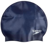 Speedo Plain Flat Silicone Swimming Cap - Navy Blue