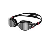 Speedo Unisex Biofuse 2.0 SwiMing Goggles | Patented Easy Adjustment | Anti-fog | Anti-leak | Enhanced Fit | Improved Comfort, Black/Chrome, One Size