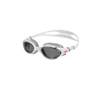 Speedo Unisex Biofuse 2.0 SwiMing Goggles | Patented Easy Adjustment | Anti-fog | Anti-leak | Enhanced Fit | Improved Comfort, White/Red/Light Smoke, One Size