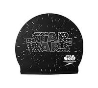 Speedo Childrens Unisex Star Wars Black Junior Slogan Print Silicone Swim Cap - White - One Size