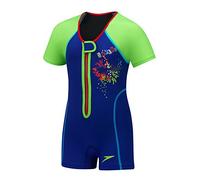 Speedo unisex-child Uv Thermal Swimsuit Begin to Swim UPF 50,Sapphire Blue,6/6X (Little Kids)