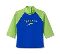 Speedo Kids Unisex Infant Print Long Sleeve Rash Guard Swim Top, Deep Sapphire/Citrus Green, 2YRS