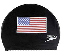 Speedo Unisex Swim Cap Latex, Flag Black