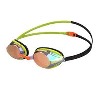 Speedo Unisex Vengeance SwiMing Goggles | Competitive | Racing | Training | Anti-fog | Anti-leak, Atomic Lime/Black/Fire Gold, One Size