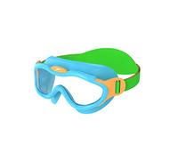 Speedo Unisex-Youth Biofuse Sea Squad Mask Swimming Goggles | UV Protection | Anti-Fog | Adjustable Fit | Vibrant Colours Goggles, Azure Blue/Fluro Green/Fluro Ora, One Size