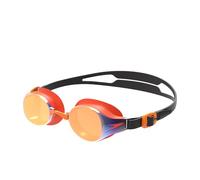 Speedo Unisex-Youth Junior Hydropure Mirror Swimming Goggles | Swim Training | Anti-fog | UV Protection, Black/Mango/Gold, One Size