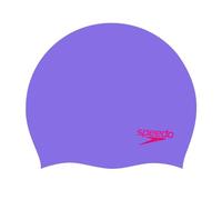 Speedo Plain Junior Moulded Sillicone Swimming Cap Purple/Pink