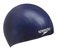 Speedo Unisex-Youth Junior Plain Moulded Silicone Swimming Cap | Swim Essentials | Hair Protection Training Aids, Navy, One Size