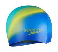 Speedo Junior Unisex Silicone SwiMing Cap, Swim Hat, True Cobalt/Lemon Drizzle, One Size