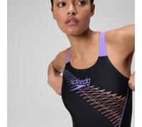 Speedo Women’s Medley Logo Medalist Swimsuit Swimming Costume Black Red BNWT