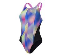Speedo Women's Allover Digital Recordbreaker Swimming Costume Black Pink
