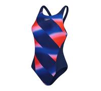 Speedo Womens Allover Digital Recordbreaker Swimsuit Blue/Watermelon 32