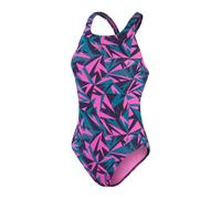 Speedo Womens HyperBoom Allover Medalist Swimsuit Navy/Orchid XS