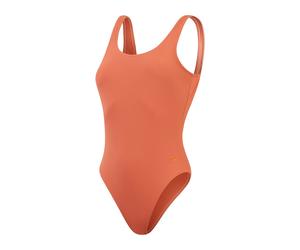 Speedo Womens Belted Deep U Bk One Piece Pool Beach Swimsuit Swimwear