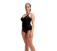 Speedo Women's Brigitte Swimsuit | Shaping Panel | Chlorine Resistant | Adjustable Straps Swimwear, Black, 32