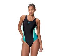 Speedo Womens Colorblock Splice 2.0 Swimsuit Swimming Costume Anthracite/Mayan Blue Size Size 40" Approx UK 16