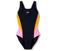Speedo Women's Colour Block Splice Muscleback Swimsuit Swimming Costume Black Size 42" Approx UK 18