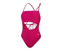 Speedo Womens Cut Out Short Sleeveuit Purple 16