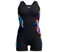 SPEEDO Women's Digital Printed Legsuit Swimsuit Swimming Costume Speedo Black Size 40" Approx UK 18