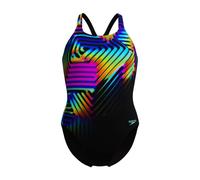 Speedo Womens Digital Printed Medalist Swimsuit - Swimming Costume - Black