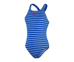 Speedo Women's Eco Endurance+ Printed Medalist Blue/White Swimsuit/Swimming Costume