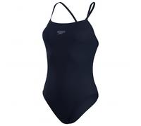 Speedo Women's Endurance+ Thin Strap One Piece Swimsuit,Athletic Fit,Clasic Design| Recycled Fabric,Chlorine Resistant,Extra Flexibility,True Navy,3838