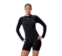 Speedo Women's End+ Long Sleeve Swim Rash Top, Black, XXS