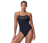 Speedo - Women's Endurance+ Logo Thin Strap One Piece - Swimsuit size 14, blue