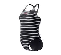 Speedo Women's Endurance+ Printed Medalist Swimsuit, One Piece Swiming Costume, Swim Training, Anthracite, 3636