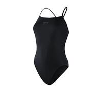 Speedo Women's Endurance+ Thin Strap One Piece Swimsuit,Athletic Fit,Clasic Design| Recycled Fabric,Chlorine Resistant,Extra Flexibility,Black,3636