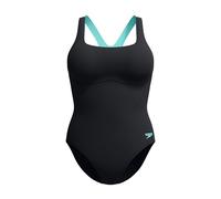 Speedo Women's Flex Band Swimsuit with Built in Swim Bra, Anthracite, 32