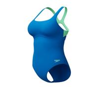 Speedo Women's Flex Band Swimsuit with Integrated Swim Bra | Swim FitneS | Training, Lagoon Blue/Celeste, 4242