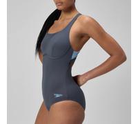 Speedo Women's Shaping LunaLustre Printed 1 Piece Swimsuit, Black/White, 32