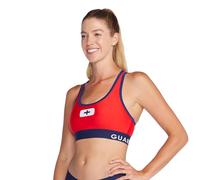 Speedo Women's Guard Swimsuit Sport Bra Top Endurance Bikini, Team Red, Small