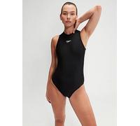Speedo Women's Hydrasuit Swimsuit | One Piece Swimming Costume, S&S Black, 28