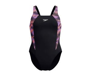 Speedo Womens Hyperback Splice Muscleback Swimsuit in Black - Size 10 UK