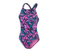 Speedo Womens HyperBoom Allover Medalist Swimsuit Navy/Orchid XS