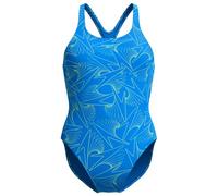 Speedo Women's Hyperboom Allover Medalist Swimsuit |Quick Drying | Fitness | Chlorine Resistant, Lagoon Blue/Celeste, 30