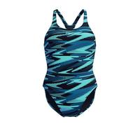 Speedo Women's Hyperboom Allover Medalist Swimsuit |Quick Drying | Fitness | Chlorine Resistant Swimsuit, Dark Teal, 42