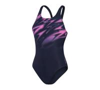 Speedo Womens HyperBoom Muscle Back One-Piece Swimsuit in Navy/Pink - Size 6 UK