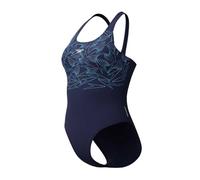 Speedo Women's Hyperboom Placement Muscleback Swimsuit | Quick Drying | Training | Fitness | Chlorine Resistant, Lagoon Blue/Celeste, 36