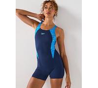 Speedo Women's Hyperboom Splice Legsuit | Quick Drying | Training | FitneS | Chlorine Resistant, Lagoon Blue/Celeste, 2828