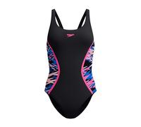 Speedo Women's Hyperboom Splice Muscleback One Piece Swimsuit, Black, 42