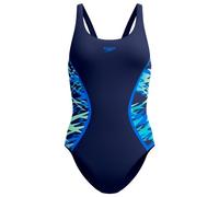 Speedo Women's HB Splice MB One Piece Swimsuit 12 (M) Blue