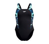 Speedo Women's Hyperboom Splice Muscleback Swimsuit | Clasic Design| Quick Drying | Training | FitneS | Chlorine Resistant, Dark Teal, 3030